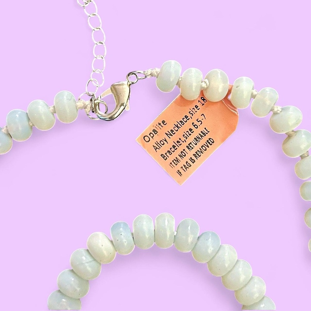 NWT Beautiful Opalite Necklace and Bracelet Set - Picture 2 of 5